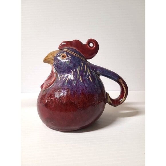 Oriental Accent Inc Pottery Rooster Teapot Vase Hand Painted Decorative Use Only - Picture 2 of 9